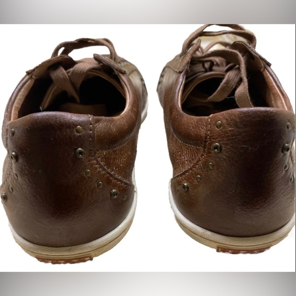 Taos Women's Freedom brown walking leather Sneaker/shoe Studded grunge boho 9 - Picture 3 of 7